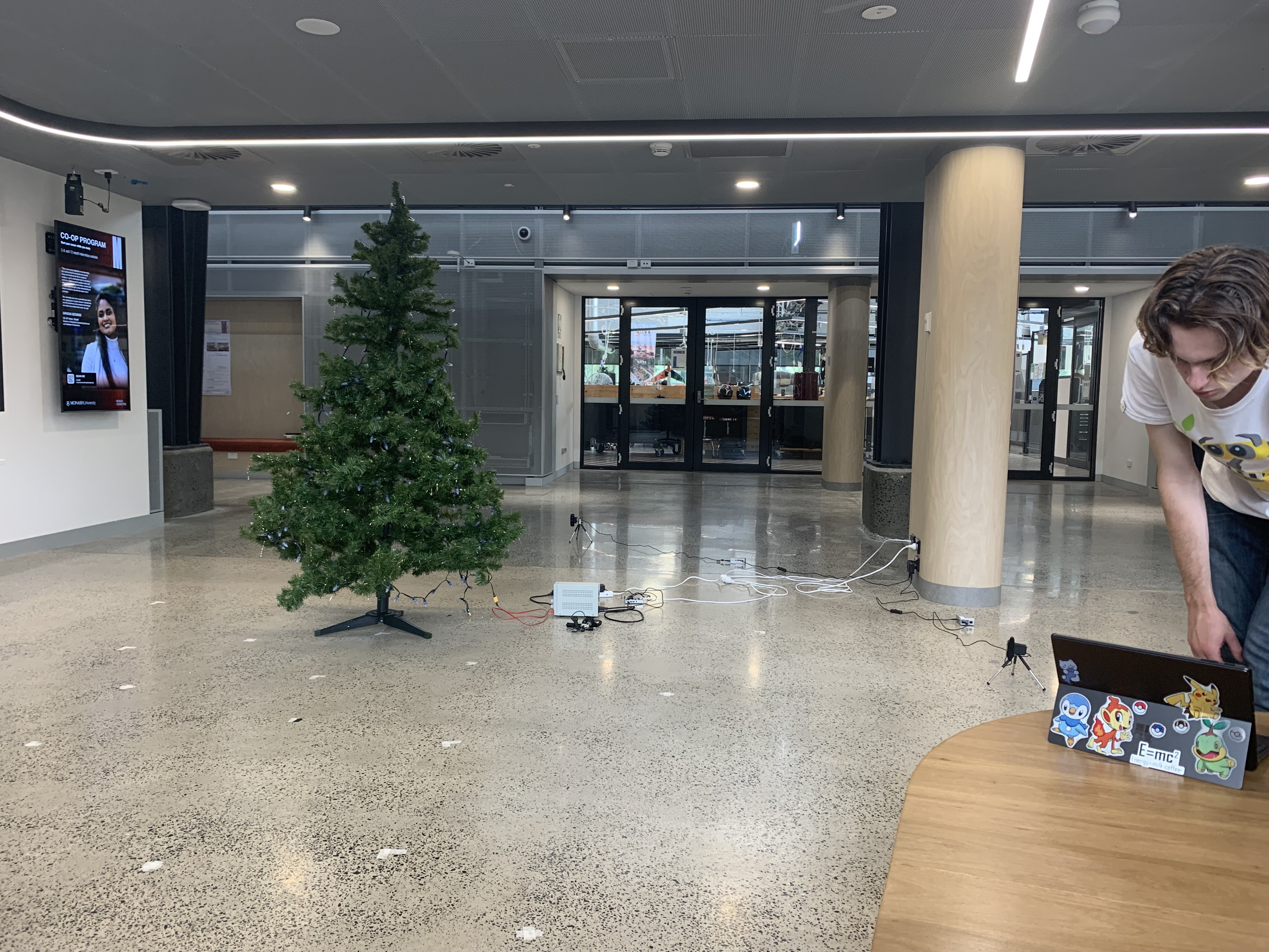 A team member is debugging the program